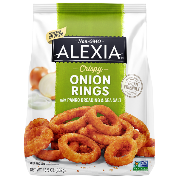 Frozen Potatoes Alexia Onion Rings, with Panko Breading & Sea Salt, Crispy hero