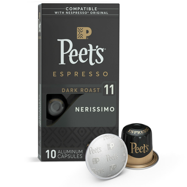 Coffee Grounds and Whole Beans Peet's Coffee Espresso Capsules for Nespresso Original Line, Nerissimo Dark Roast hero