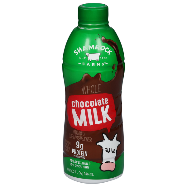 Beauty Shamrock Farms Milk, Chocolate, Whole hero