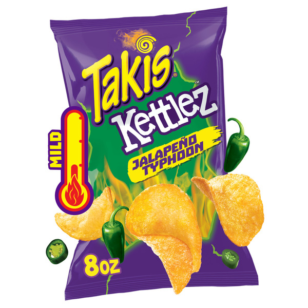 Chips & Pretzels Takis Kettlez Jalapeno Typhoon Kettle-Cooked Potato Chips Bag hero