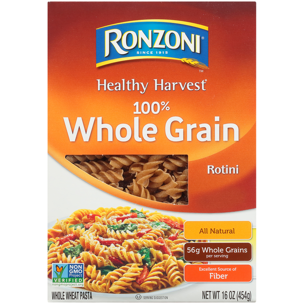 Dry Pasta & Noodles Ronzoni Healthy Harvest Whole Grain Rotini, Whole Wheat Pasta hero