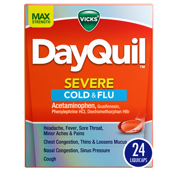 Cold, Flu & Allergy Vicks DayQuil SEVERE Cold, Cough & Flu Medicine, Liquicaps hero