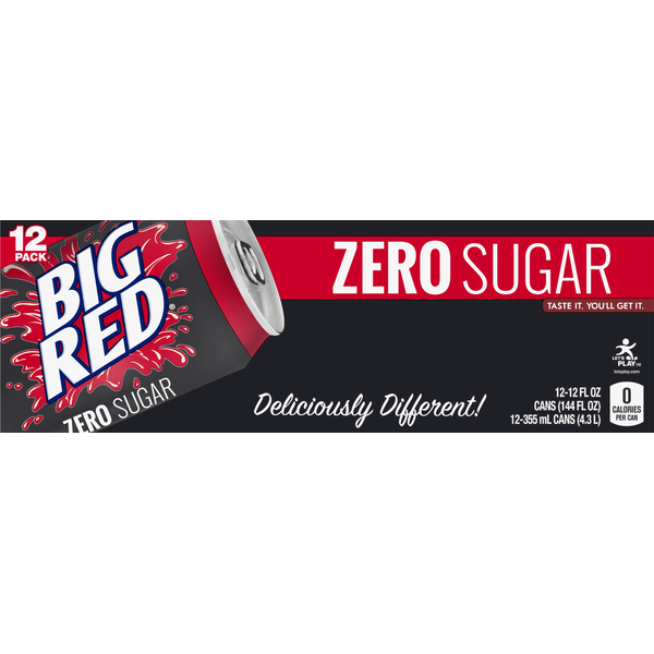 Soft Drinks Big Red Soda, Zero Sugar, 12 Pack hero