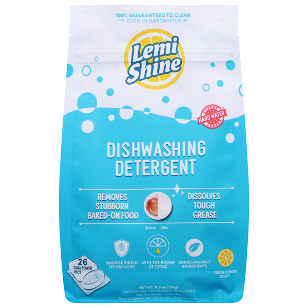 Dish Detergents Lemi Shine Dishwashing Detergent, with Power of Citric, Fresh Lemon Scent hero