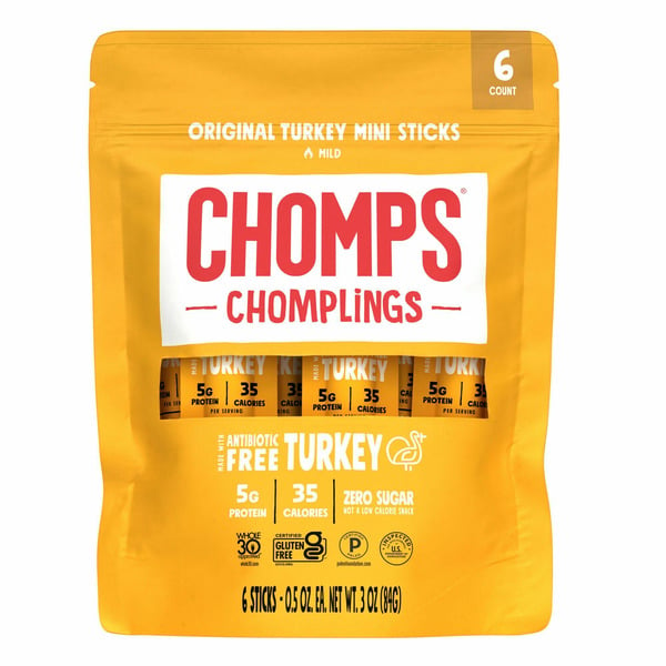 Packaged Poultry Chomps Mini Original Turkey Sticks hero