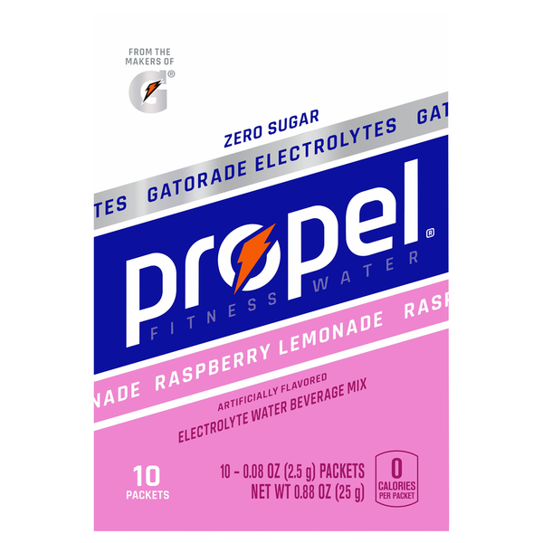 Cocoa & Drink Mixes Propel Electrolyte Water Beverage Mix, Zero Sugar, Raspberry Lemonade hero