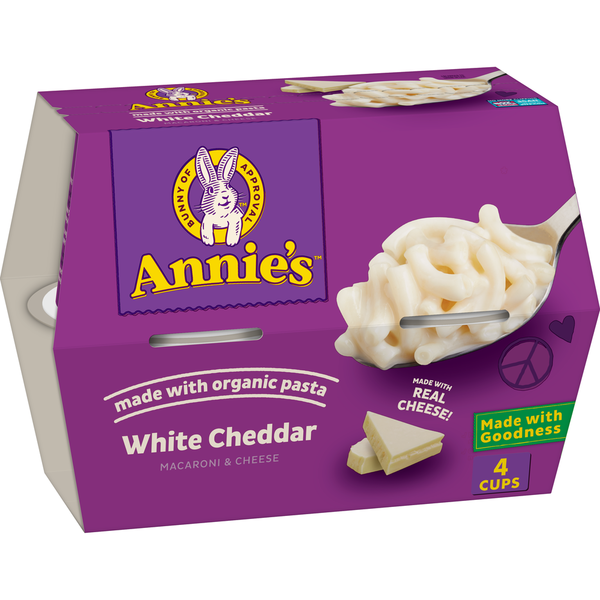 Instant Foods Annie's White Cheddar Microwave Cheddar Mac and Cheese Cups hero