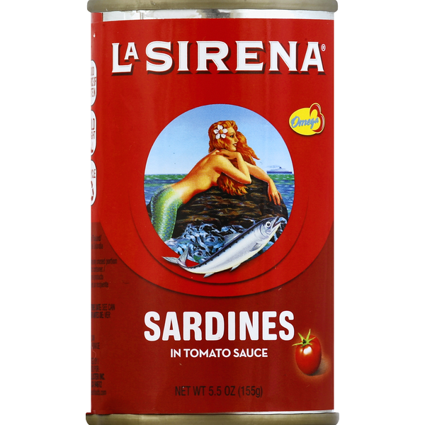 Canned Meat, Seafood & Beans La Sirena Sardines, in Tomato Sauce hero