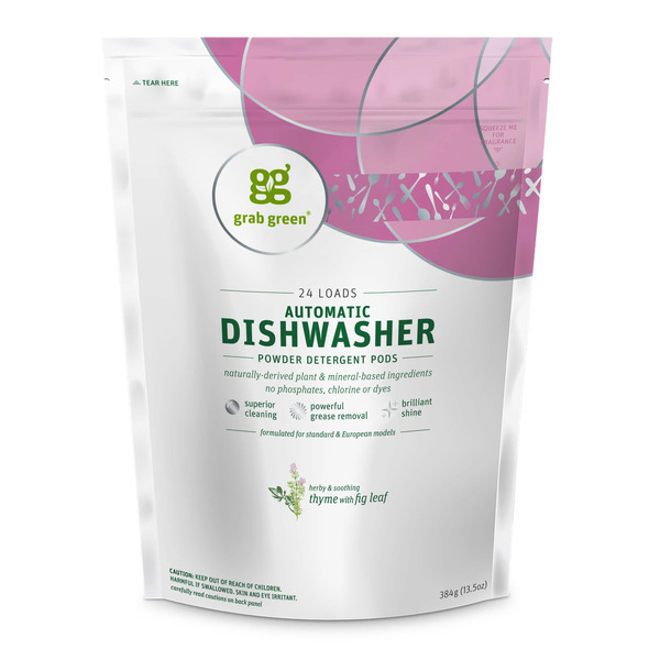 Dish Detergents Grab Green Dishwashing Detergent Pods, Thyme with Fig Leaf, Plant Based hero