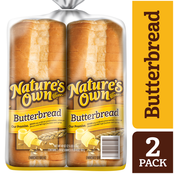 Bread Nature's Own Bread, Butterbread, 2 Pack hero