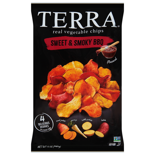 TERRA Vegetable Chips, Real, Sweet & Smoky BBQ hero