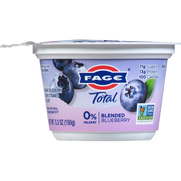 Yogurt FAGE Yogurt, Greek, Nonfat, Blueberry, Strained hero