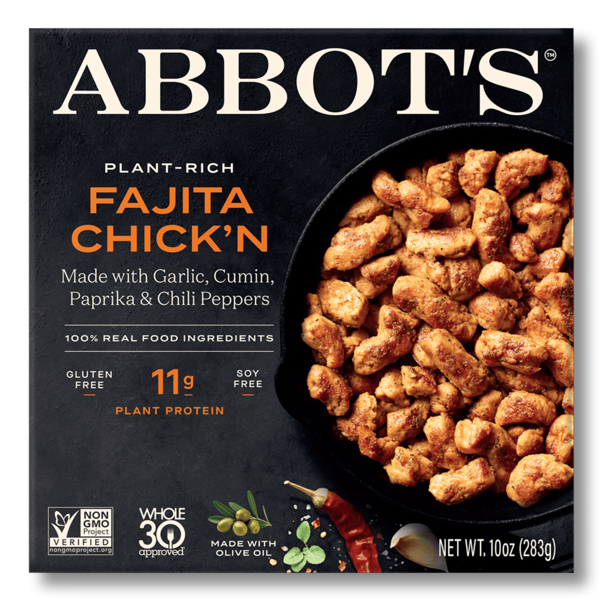 Refrigerated Meat Alternatives Abbot's Plant-based, Fajita Chick'n hero