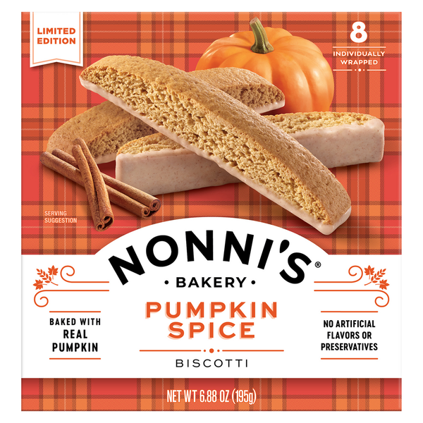 Packaged Cookies Nonni's Biscotti, Pumpkin Spice hero