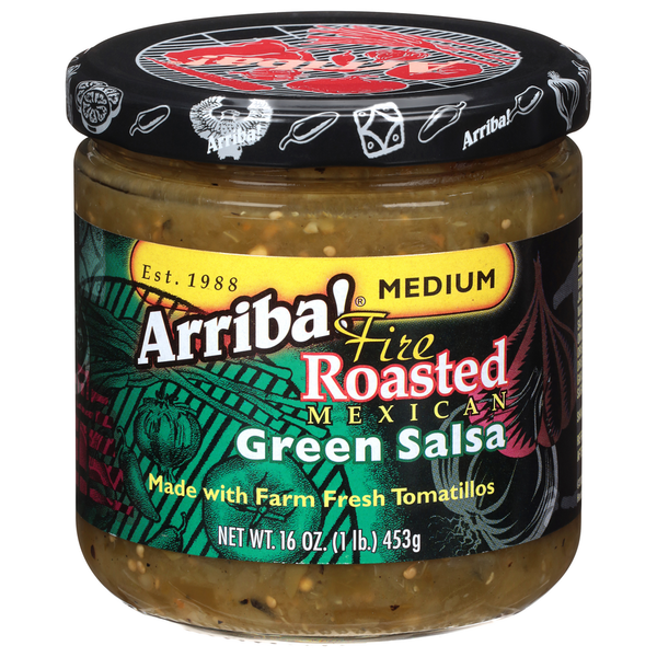 Preserved Dips & Spreads Arriba! Green Salsa, Fire Roasted, Mexican, Medium hero