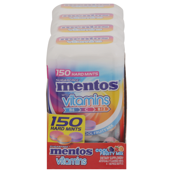 Candy & Chocolate Mentos Hard Mints, with Vitamins, Sugarfree, Cool Fruity Mix hero