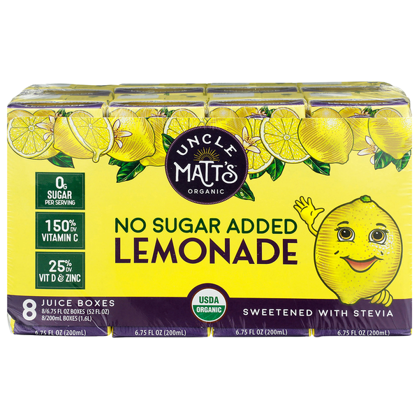 Juice & Nectars Uncle Matt's Organic Lemonade, No Sugar Added hero