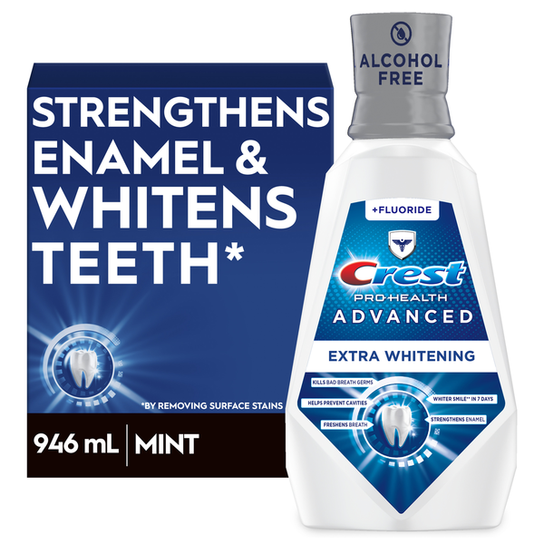 Oral Hygiene Crest Pro-Health Advanced Mouthwash, Alcohol Free, Extra Whitening, Energizing Mint hero