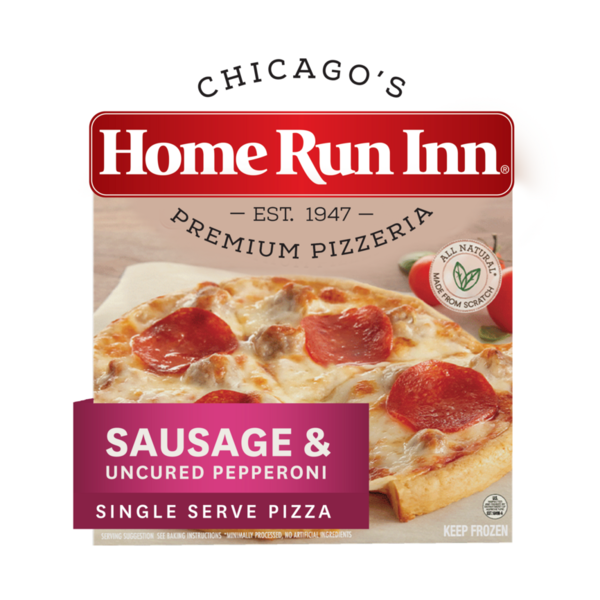 Frozen Pizza Home Run Inn Personal Pizza, Classic Frozen Sausage & Uncured Pepperoni Pizza hero