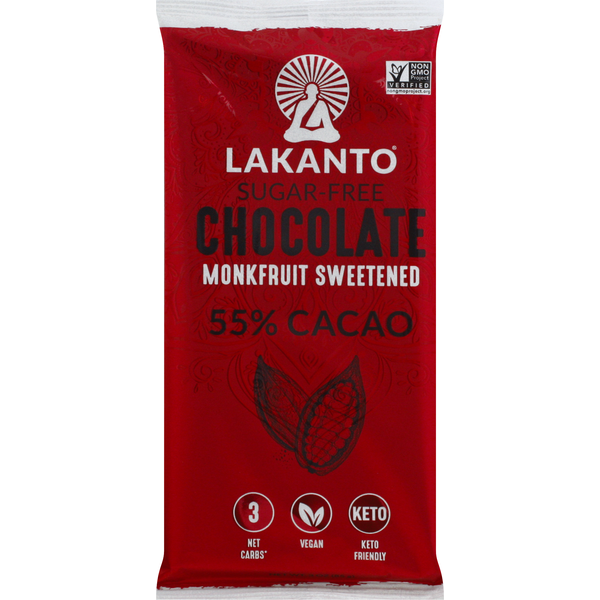 Candy & Chocolate Lakanto Chocolate Bars, Sugar-Free, 55% Cacao hero