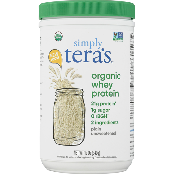 Protein & Collagen Supplements Simply Tera's Whey Protein, Organic, Plain Unsweetened hero