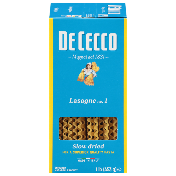 Dry Pasta De Cecco Lasagne, No. 1 hero