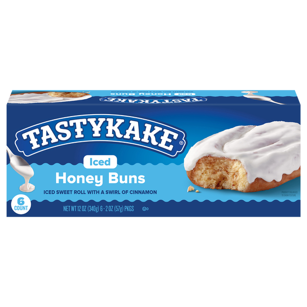 Breakfast Bars & Pastries Tastykake Honey Buns, Iced hero