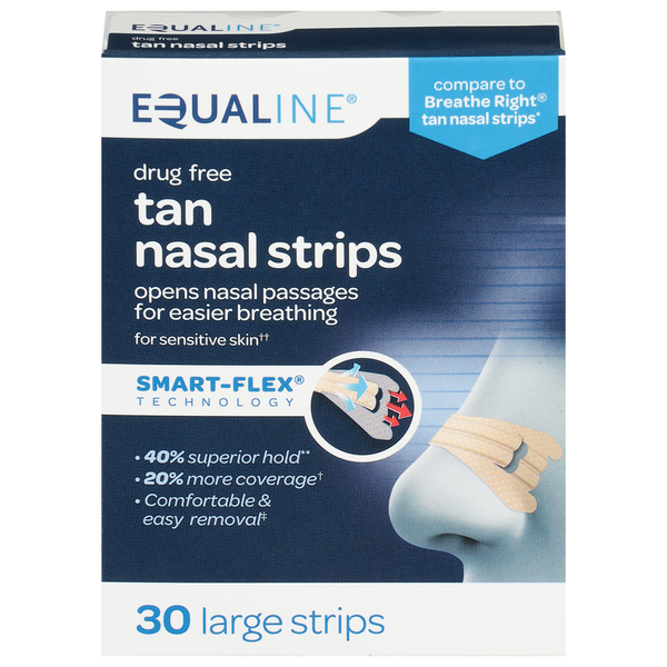 Cold, Flu & Allergy Equaline Nasal Strips, Tan, Large hero