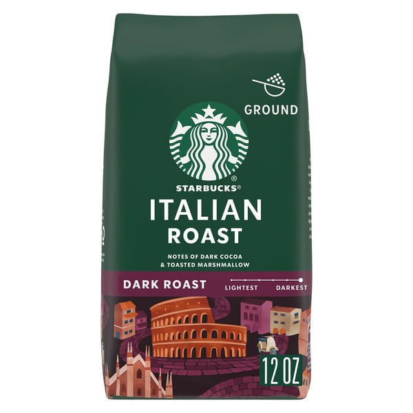 Coffee Grounds and Whole Beans Starbucks Italian Dark Roast Ground Coffee hero