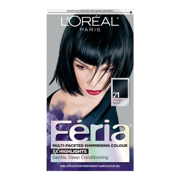 Hair Care L'Oreal Multi-Faceted Shimmering Permanent Hair Color, 21 Starry Night (Bright Black) hero