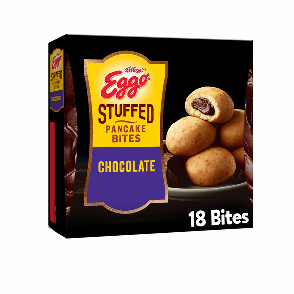 Cereal Kellogg’s Eggo Frozen Stuffed Pancake Bites, Frozen Breakfast, Chocolate hero