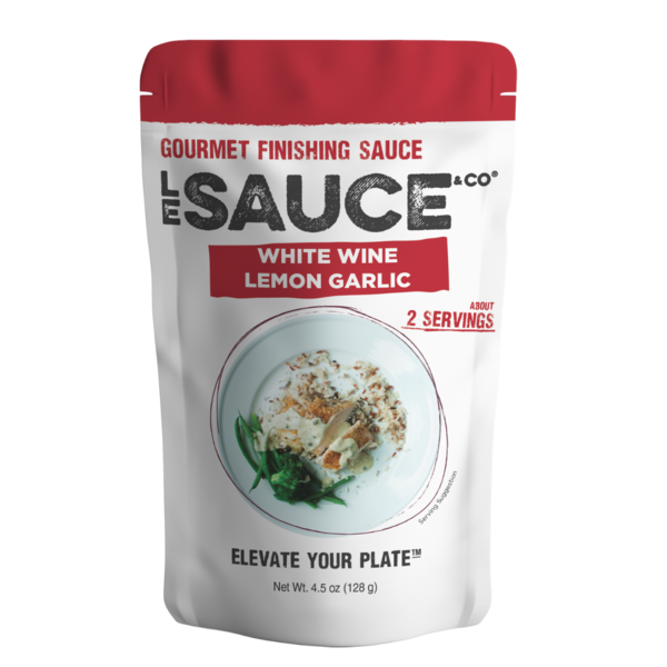 Le Sauce & Co White Wine Lemon Garlic, Gourmet Finishing Sauce hero