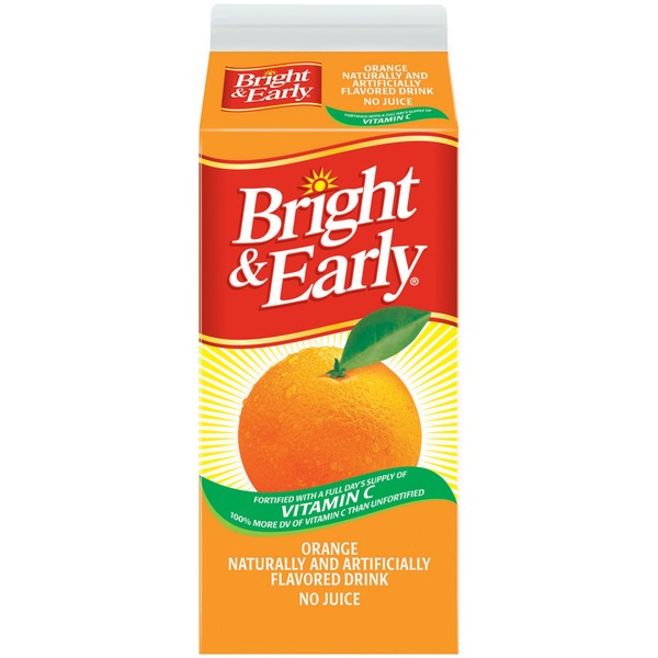 Refrigerated Bright & Early Orange, Flavored Drink With Vitamin C hero