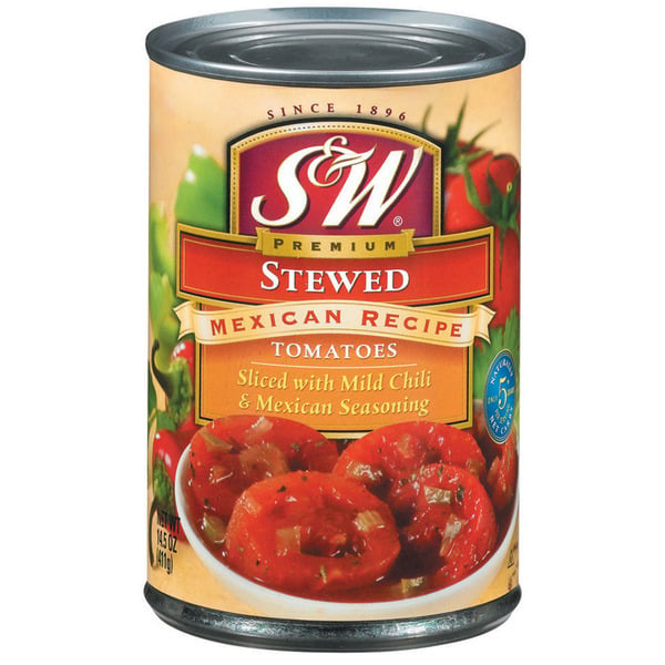 Canned & Jarred Vegetables S&W Stewed Mexican Recipe Sliced Tomatoes hero