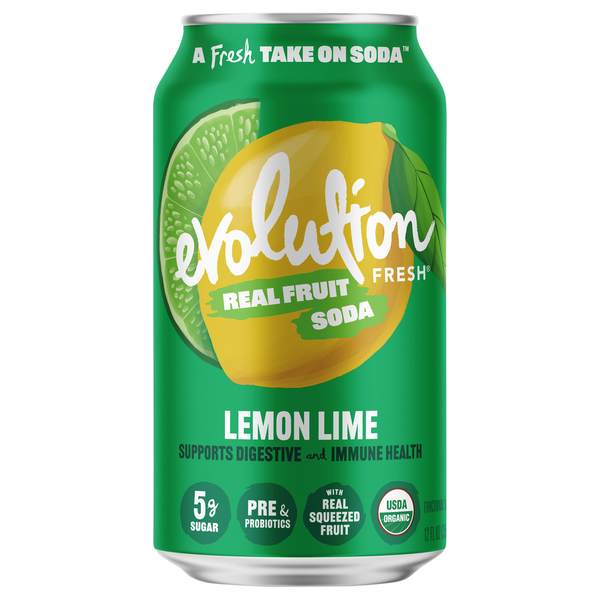 Soft Drinks Evolution Fresh Soda, Functional, Lemon Lime hero