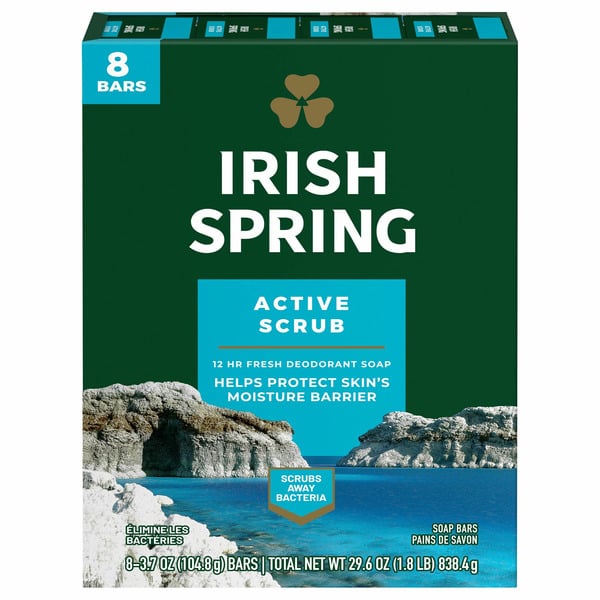 Body Lotions & Soap Irish Spring Men's Exfoliating Bar Soap, Active Scrub hero