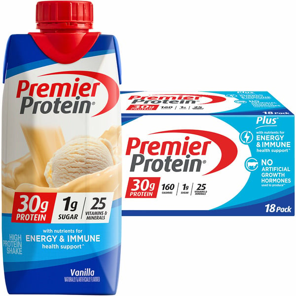 Protein & Meal Replacements Premier Protein Vanilla Protein Shake, 18 x 11 fl oz hero