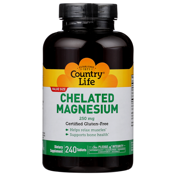 Vitamins & Supplements Country Life Chelated Magnesium 250 Mg 240 Count hero