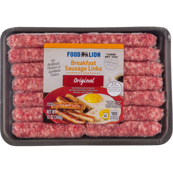 Bacon & Breakfast Meat Food Lion Sausage Links, Breakfast, Original hero