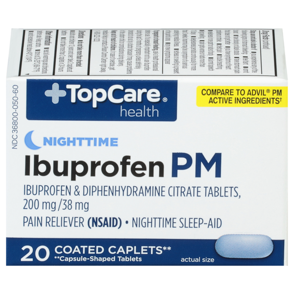 Muscles, Joints & Pain Relief TopCare Ibuprofen PM, Nighttime, Coated Caplets hero