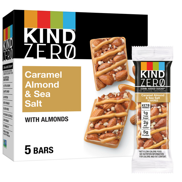 Energy & Granola Bars KIND Zero Added Sugar Caramel Almond & Sea Salt hero