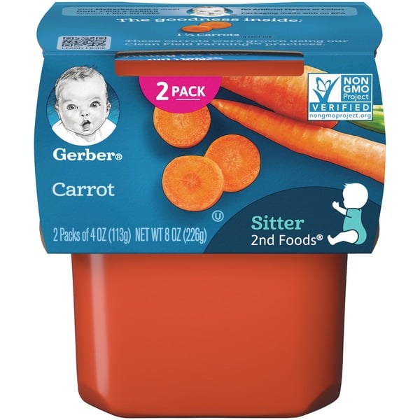 Baby Food & Formula Gerber 2nd Food Baby Food Carrot Puree Clean Label Project Tubs hero