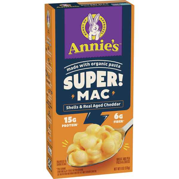 Instant Foods Annie's Super! Mac Shells and Real Aged Cheddar Macaroni And Cheese hero