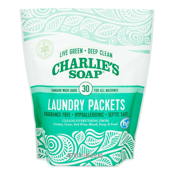 Laundry Charlie's Soap Natural Fragrance Free Laundry Detergent Packets hero