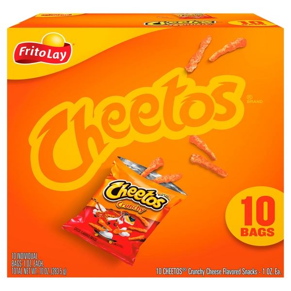 Chips & Pretzels Cheetos Cheese Flavored Snacks, Crunchy, 10 Bags hero