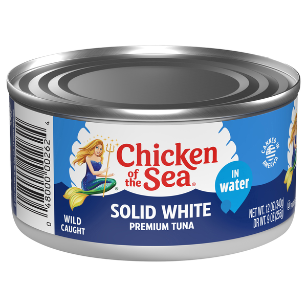 Canned Meat & Seafood Chicken of the Sea Tuna, in Water, Solid White, Wild Caught, Premium hero