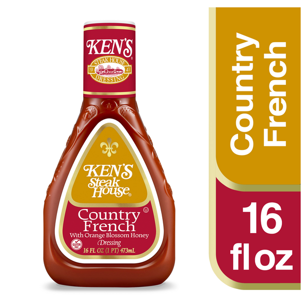 Salad Dressing & Toppings Ken's Steak House Dressing, Country French with Orange Blossom Honey hero