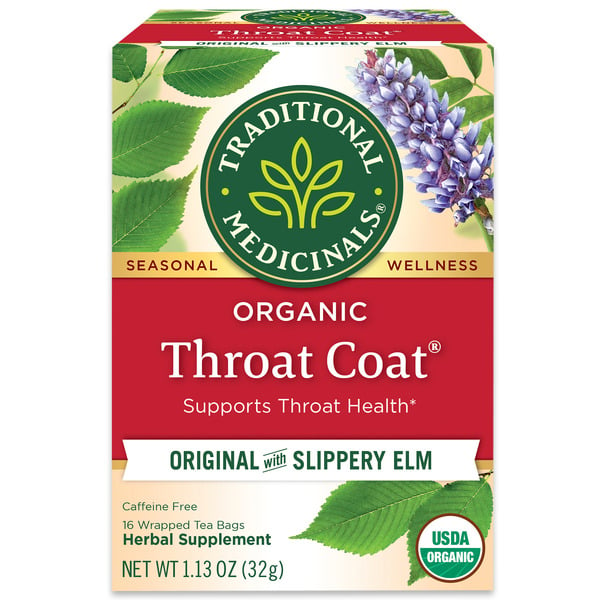 Tea Bags and Mixes Traditional Medicinals Organic Throat Coat, Caffeine Free Herbal Tea hero