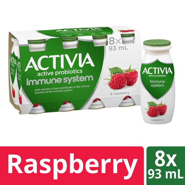 Yogurt Activia Drink Activia Immune System, Raspberry Probiotic Yogurt Drink. Lactose Free hero