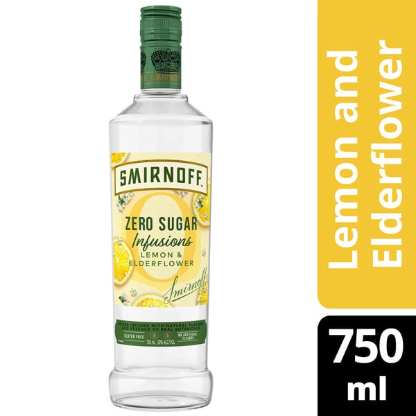 Vodka Smirnoff Zero Sugar Infusions Lemon & Elderflower hero